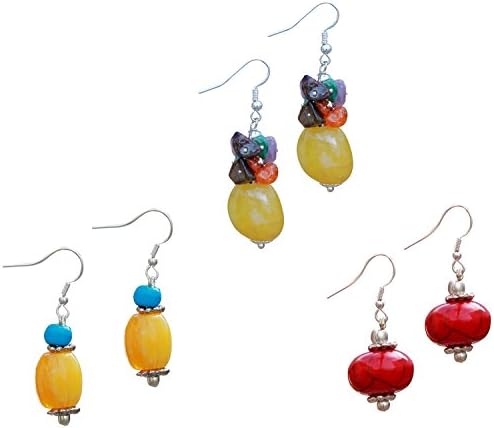 SouvNear Danglers for Women - Jewelry Set of 3 Earrings - Lovely Earring Gifts for Girls from India