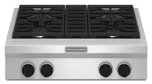 Kitchenaid KGCU407VSS Commercial-Style Gas Cooktop