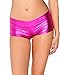 iHeartRaves Metallic Rave Booty Dance Shorts (Small, Fuchsia)