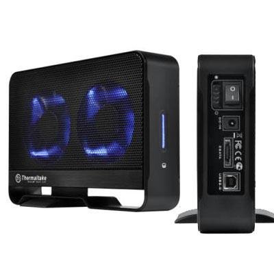 New Thermaltake Max 5 Storage Hard Drive Enclosure Dual Ultra-Silent 80mm Fans Blue Leds