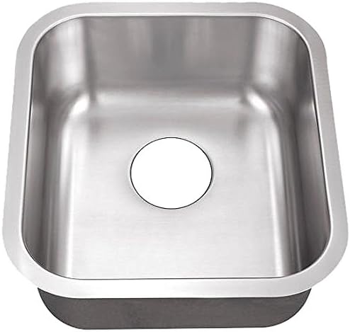 Belle Foret BFSB708 Undermount 0-Hole Single Bowl Kitchen Sink, Stainless Steel, 16-1/8-Inch x 18-Inch x 8 -Inch