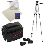 GTMax Black Large Camera Pouch Nylon Case + 40 inch Light Weight Travel Tri ....