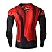 Men's Compression Long Sleeve Running Fitness Workout Base Layer Shirt (XL, SuperRed)