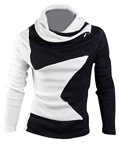 jeansian Men's Slim Fit Long Sleeves Casual Shirts Pullover Sweater 8824