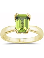 1.55 Cts Peridot Solitaire Ring in 14K Yellow Gold