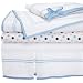 Pinzon 100% Combed Cotton 200TC Percale Hotel Stitching Crib Set, Powder Blue