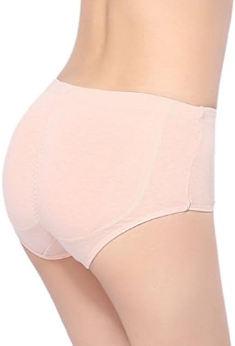 THANKSET Women's Silicone Padded Enhancer Panties Mesh Butt lift Shaper Nude