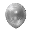 Floral Gilt Balloons 25 pk. - Silver/ Silver