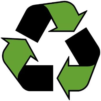 2 (A Pair) - Recycle Logo Decals - Reflective Black &amp; Green