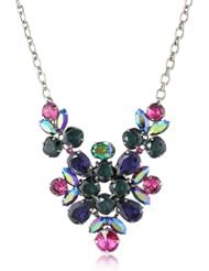 Sorrelli "Northern Lights" Pear and Cushion Cut Crystal Silver-Tone Bib Necklace, 18"