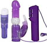 Doc Johnson i Vibe Grape Pocket Rocket and Doc Johnson Rabbit Pearl Vibrator Adult Sex Toy Kit
