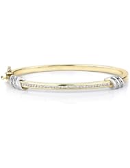 14K Yellow gold 1.05cttw Wonderfully Channel Set Round Diamond Bangle