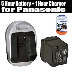 Replacement 5 Hour Battery For Panasonic VW-VBG260 VW-VBG130 3000MAH Battery + 1 Hour Charger For Panasonic HDC-HS250 HDC-HS300 HDC-SD10 SDR-H80 HDC-TM300 HDC-SX5 SDR-H200 SDR-H18 HS100 HDC-SD100 HDC-SD200 HDC-DX3