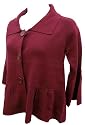 Cyrus Red Collared Cropped Button-down Cardigan, Extra Large