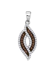 0.30CTW COGNAC DIAMOND MICRO-PAVE PENDANT
