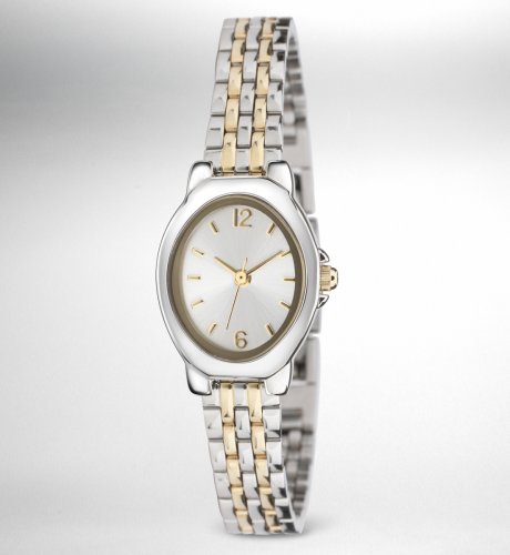 Two-Tone Strap Oval Face Watch