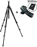 Bogen/Manfrotto 055XPROB Aluminum Pro Tripod + 322RC2 Joystick Grip Head with Replacement Quick Release Plate
