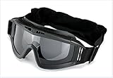軍用モデル　レンズはUV400プロテクト 軽量 耐久衝撃性！ サバゲーの必需品サバイバル ゴーグル 3枚レンズ付 ユニセックス 3カラー (ブラック)