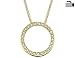 Diamond Pendant Circle of Love 1/4 Carat (ctw) in 14K Yellow Gold (2/3 inch) with Chain
