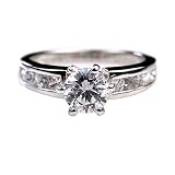 Classic Sterling Silver 1.75 ct Solitaire Engagement Ring with 6 pt Tiffany Setting (sizes 5 to 10)