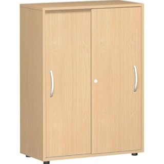 geramöbel Aktenschrank Schiebetürenschrank Mailand 2-türig 3 Ordnerhöhen (Farbe: buchefarben)