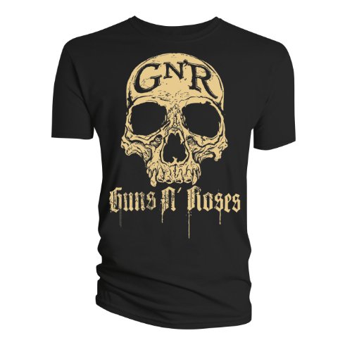 Guns N Roses Discharge Skull Black Mens T-Shirt Medium