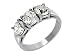 Ladies Sterling Silver Pink Cubic Zirconia 3 Stone Ring