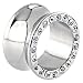 5/8" Surgical Steel Crystalline Jeweled Saddle Plug