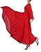 BUENOS NINOS Women's Long Sleeve Crew Neck Loose Chiffon Long Maxi Dress with Belt Red L