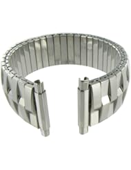 16-21mm Straight End Speidel Twist-O-Flex Silver Tone Stainless Steel Expansion Watch Band 1383/02