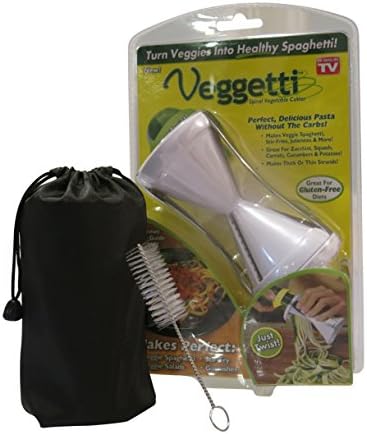 Veggetti Spiral Vegetable Slicer Bundle, Makes Veggie Pasta with Bonus Cleaning Brush, and Carry Case