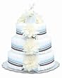 Bloomers Baby Diaper Cake Modern Cream Dahlias 3-Tier