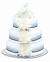 Bloomers Baby Diaper Cake Modern Cream Dahlias 3-Tier