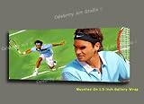 ROGER FEDERER TENNIS ORG MIXED MEDIA CANVAS PAINTING W 1.5