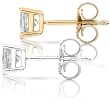 1/3ctw Diamond Princess Stud Earrings (HI/I1-I2) in 14kt Gold