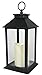 Decorative Black Lantern - LED Flickering Flameless Pillar Candle with 5 Hour Timer Included - Indoor/Outdoor Lantern - 13