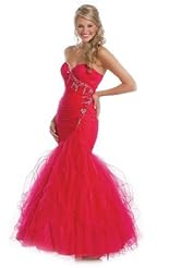 Chiffon/Taffeta/Tulle Mermaid Crystals Lace Beaded Applique Crystal Evening Dress/Party Dress/Maxi Dress 