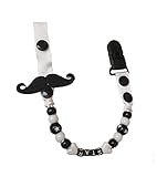 【AliciaLily】 ひげ おしゃぶり ホルダー マルチ クリップ 新生児 無毒 ビーズ 歯固め ベビーカー お出かけ 落下防止 紛失防止 出産準備 出産祝い プレゼント