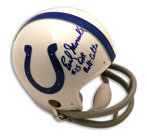 Earl Morrall Autographed/Hand Signed Baltimore Colts Mini Helmet inscribed QB Balt. Colts