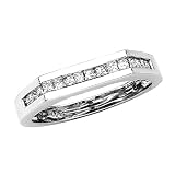 14K White Gold 3/4 ct. Princess Cut Diamond Wedding Band 412cbgEzAxL. SL160 14K White Gold 3/4 ct. Princess Cut Diamond Wedding Band