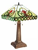 Warehouse of Tiffany 1338+MB107 Tiffany-style Floral Mission-style Table Lamp, White