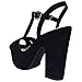 BAMBOO Women's T-Strap Chunky Heel Platform Sandal