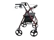 Drive Medical Aluminum Rollator with Fold up and Removable Back Support, Padded Seat, 8 Inch Casters with Loop Locks, Red