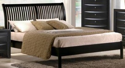 Eastern King Size Bed - Contemporary Black Finish