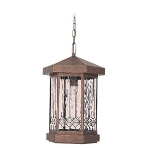 Sea Gull Lighting 6084-44 Single-Light Cheswick Outdoor Pendant, Clear Seeded and Clear...