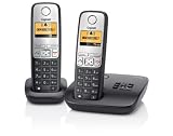 Gigaset  - A400A Duo - Téléphone sans fil DECT/GAP avec Répondeur + combine supplémentaire - Argent/Noir
