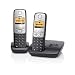 Gigaset  - A400A Duo - T�l�phone sans fil DECT/GAP avec R�pondeur + combine suppl�mentaire - Argent/Noir