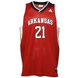 adidas Arkansas Razorbacks #21 Cardinal Replica Basketball Jersey