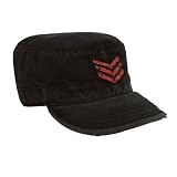 Rothco Vintage Black Red Stripes Military Printed Fatigue Cap 4552