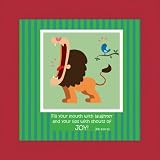 Framed Lion Picture - Fill your mouth with laughter and your lips with shouts of JOY! Job 8:20-22 - 10 X 10